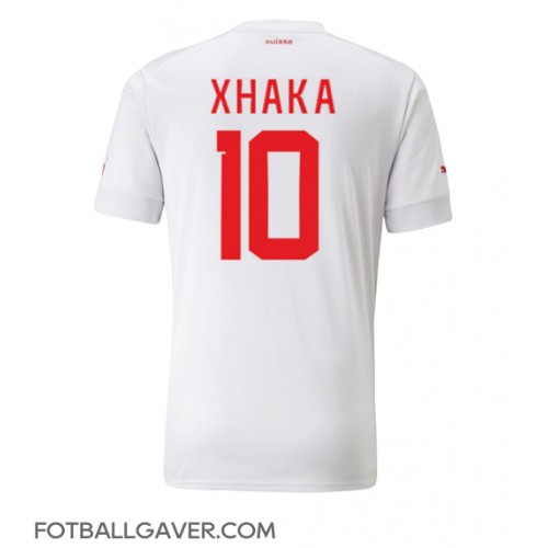 Sveits Granit Xhaka #10 Fotballklær Bortedrakt VM 2022 Kortermet